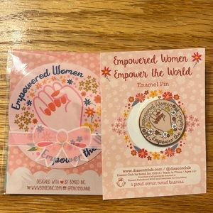 Empowered Women pin and sticker
